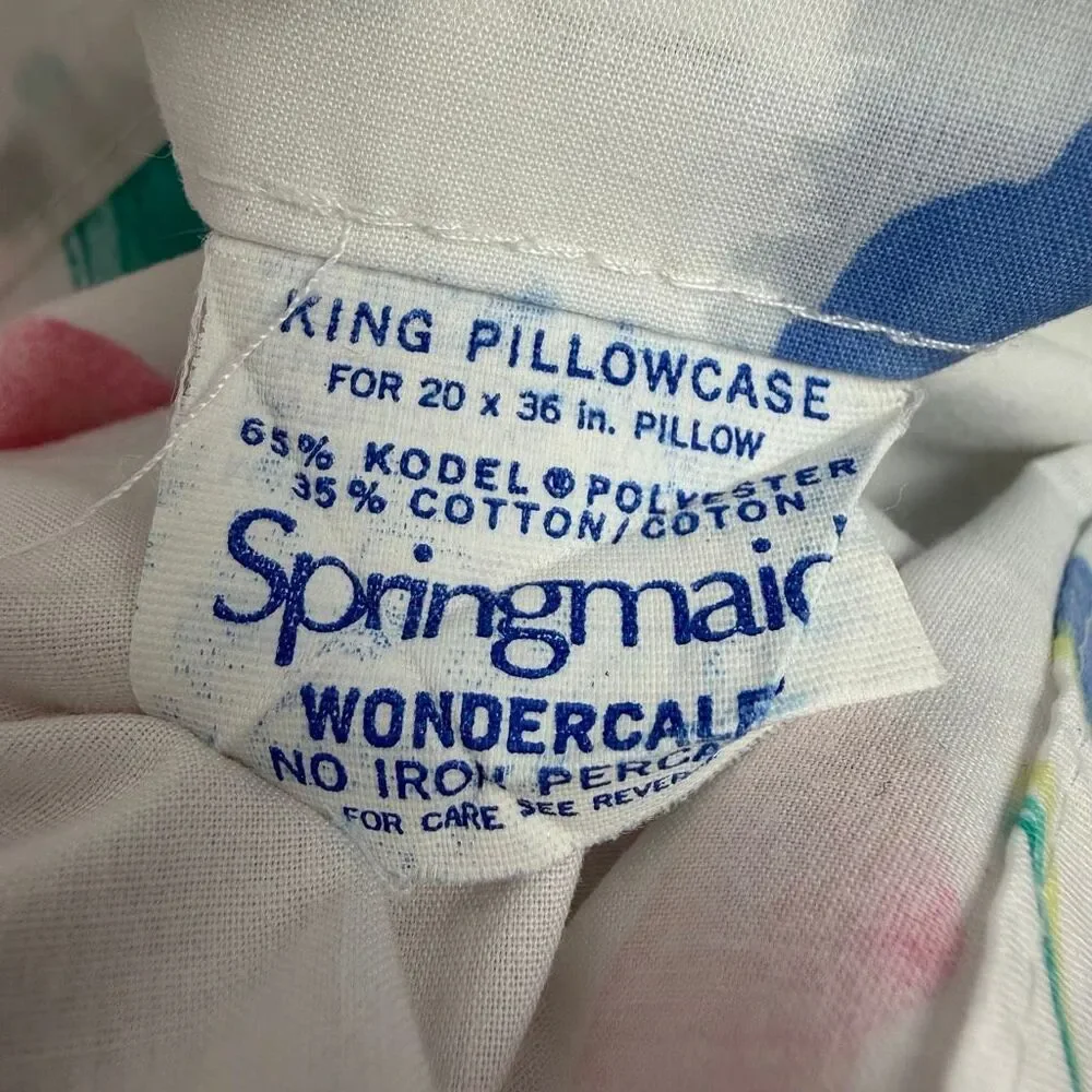 Springmaid King Pillowcase Set White Floral